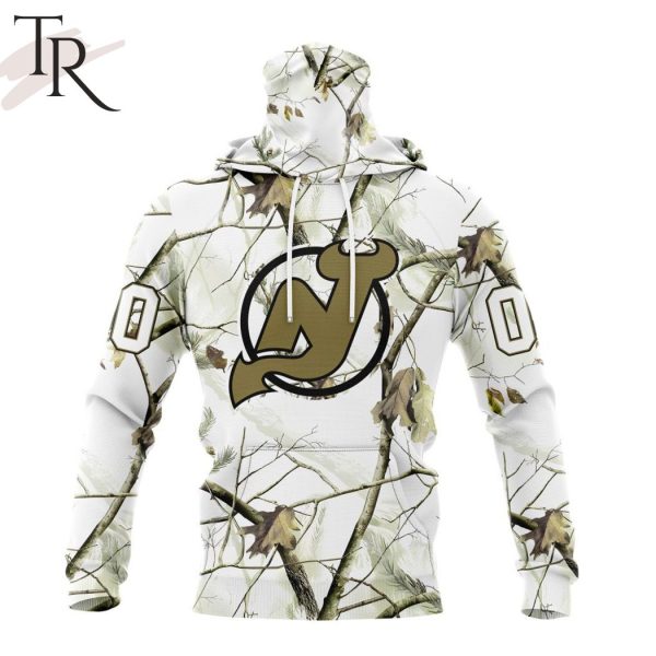 NHL New Jersey Devils Special White Winter Hunting Camo Design Hoodie