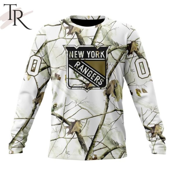 NHL New York Rangers Special White Winter Hunting Camo Design Hoodie