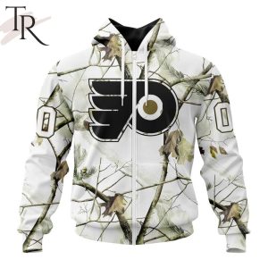 NHL Philadelphia Flyers Special White Winter Hunting Camo Design Hoodie