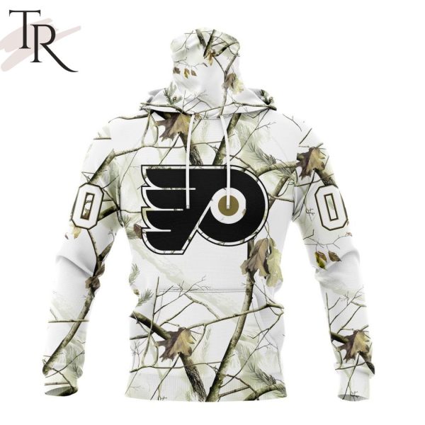 NHL Philadelphia Flyers Special White Winter Hunting Camo Design Hoodie