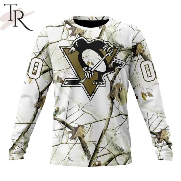 NHL Pittsburgh Penguins Special White Winter Hunting Camo Design Hoodie