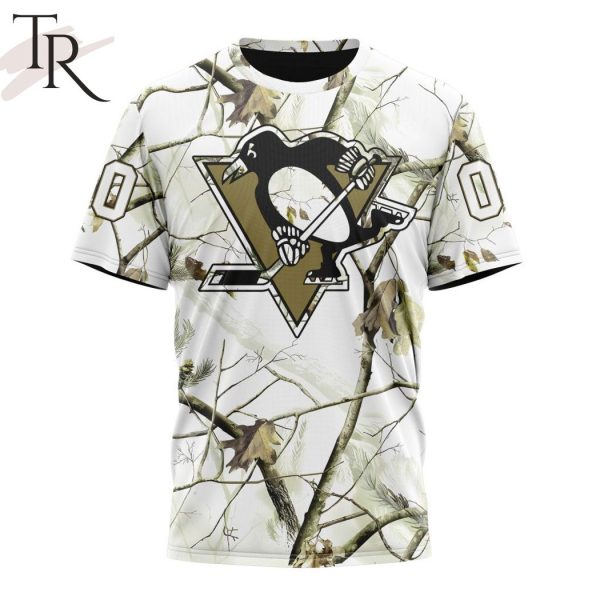 NHL Pittsburgh Penguins Special White Winter Hunting Camo Design Hoodie