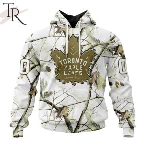 NHL Toronto Maple Leafs Special White Winter Hunting Camo Design Hoodie