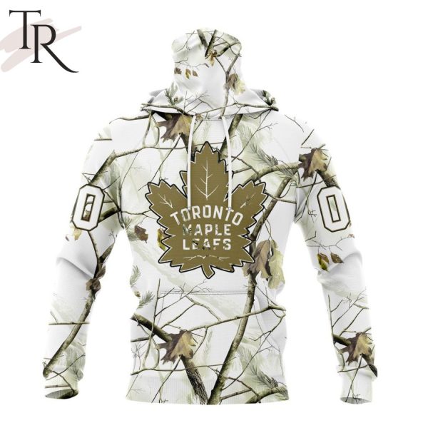 NHL Toronto Maple Leafs Special White Winter Hunting Camo Design Hoodie