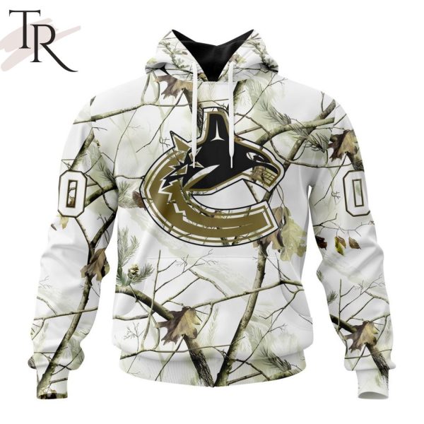 NHL Vancouver Canucks Special White Winter Hunting Camo Design Hoodie