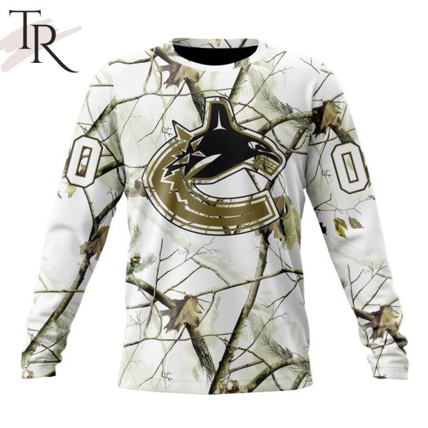 NHL Vancouver Canucks Special White Winter Hunting Camo Design Hoodie