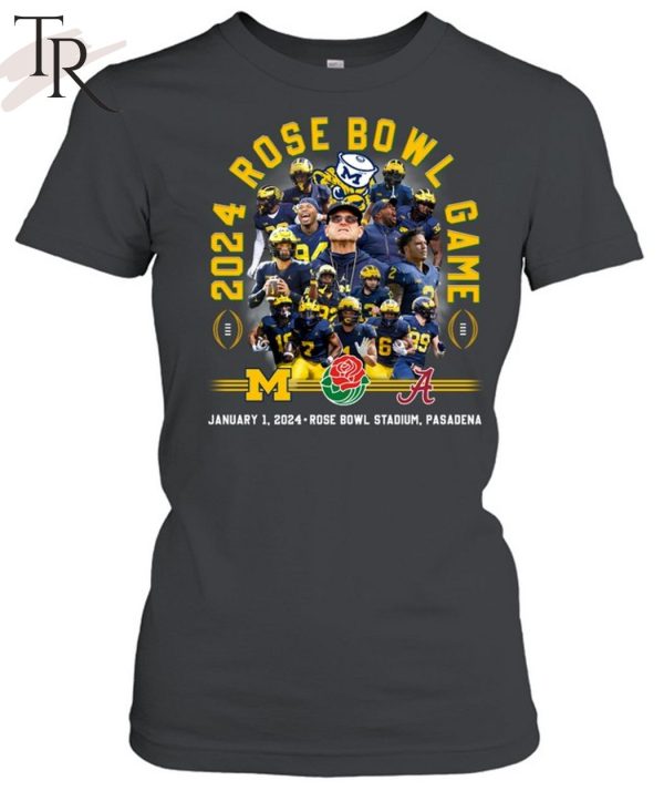 2024 Rose Bowl Michigan Wolverines Vs Alabama Crimson Tide January 1, 2024 Rose Bowl Stadium, Pasadena T-Shirt