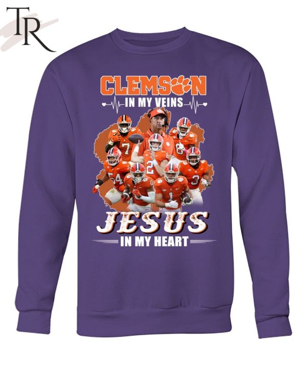 Clemson In My Veins Jesus In My Heart T-Shirt