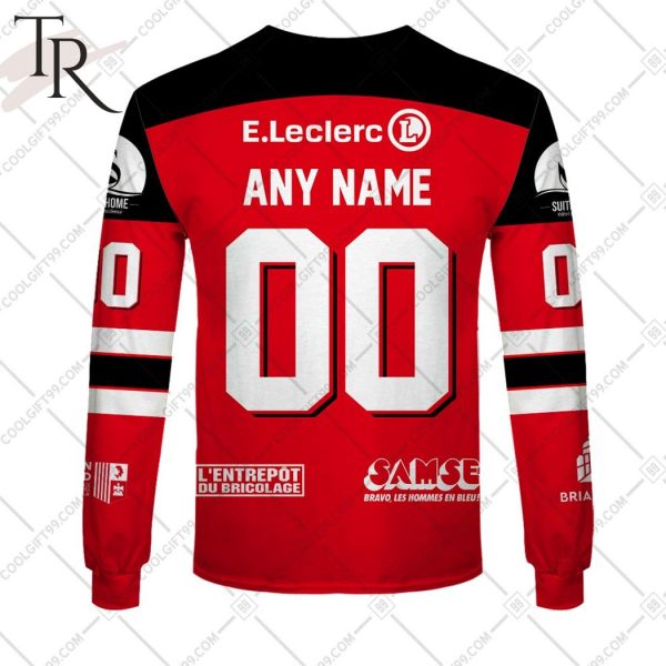 Personalized FR Hockey – Diables Rouges de Briancon Home Jersey Style Hoodie