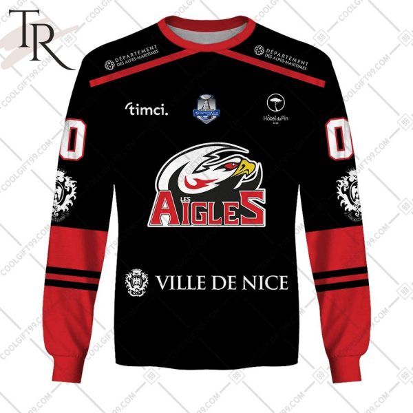 Personalized FR Hockey – Les Aigles de Nice Home Jersey Style Hoodie