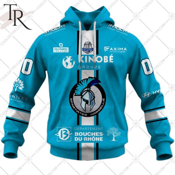Personalized FR Hockey – Marseille Hockey Club Home Jersey Style Hoodie