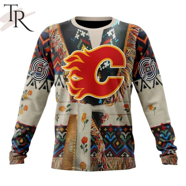 NHL Calgary Flames Special Native Costume Design Hoodie