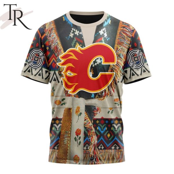 NHL Calgary Flames Special Native Costume Design Hoodie