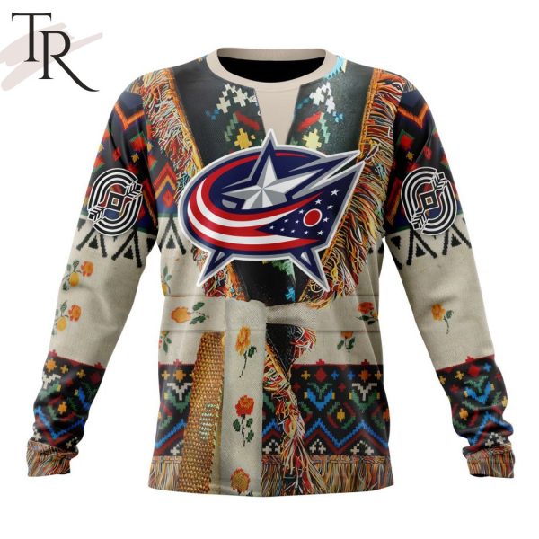 NHL Columbus Blue Jackets Special Native Costume Design Hoodie