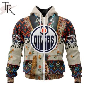 NHL Edmonton Oilers Special Native Costume Design Hoodie