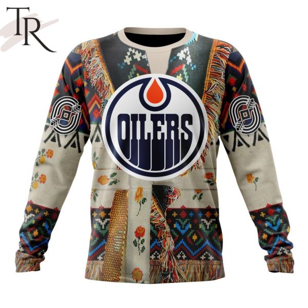 NHL Edmonton Oilers Special Native Costume Design Hoodie