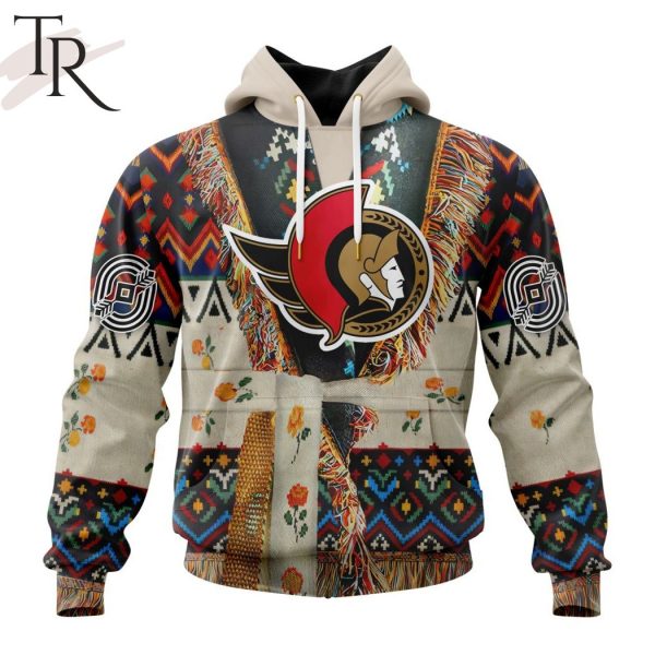 NHL Ottawa Senators Special Native Costume Design Hoodie