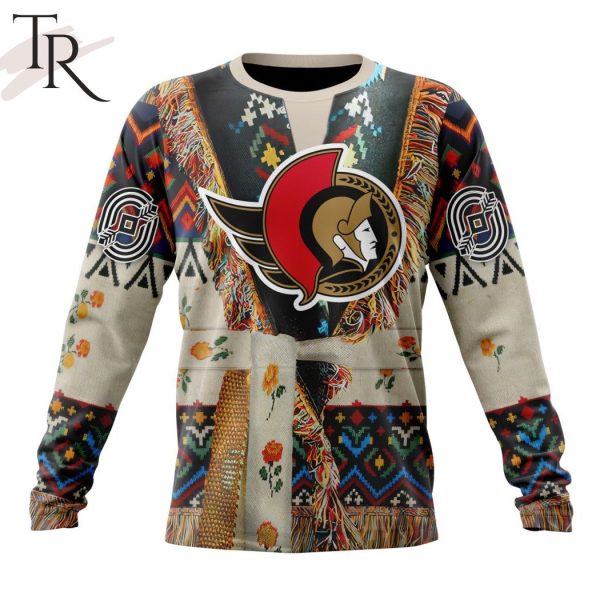 NHL Ottawa Senators Special Native Costume Design Hoodie