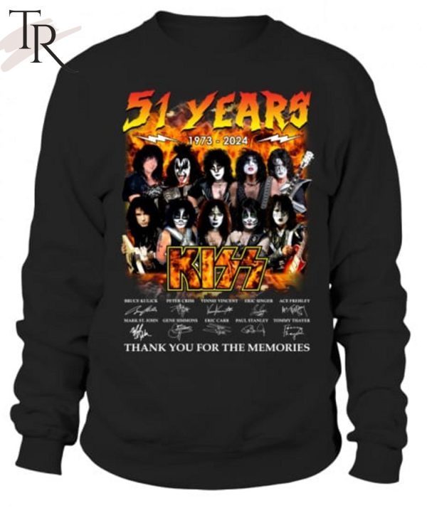 51 Years 1973 – 2024 Kiss Band Thank You For The Memories T-Shirt