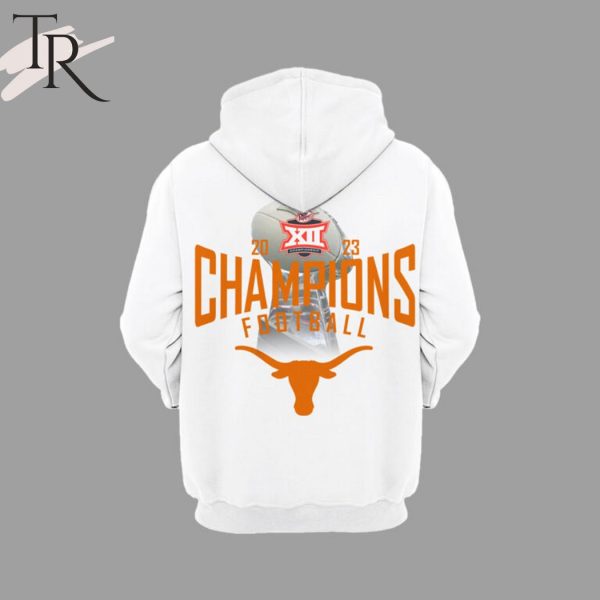 2023 Dr Pepper Big 12 Football Championship Texas Longhorns Champions White Football Hoodie, Longpants, Cap