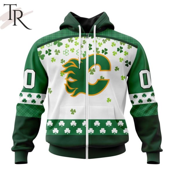 Personalized NHL Calgary Flames Special Design For St. Patrick Day Hoodie