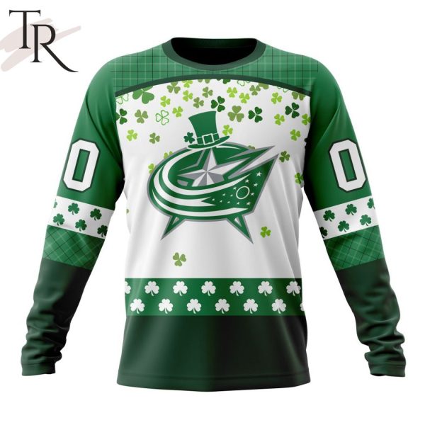 Personalized NHL Columbus Blue Jackets Special Design For St. Patrick Day Hoodie