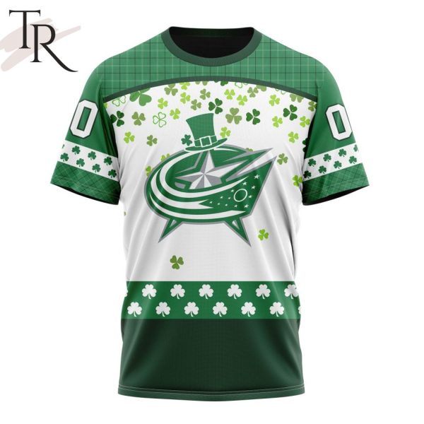 Personalized NHL Columbus Blue Jackets Special Design For St. Patrick Day Hoodie