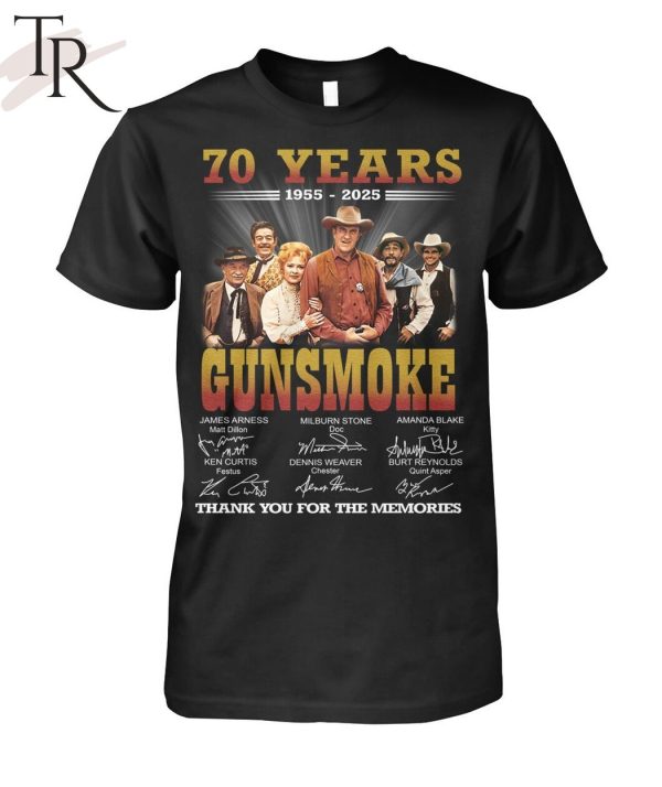 70 Years 1955 – 2025 Gunsmoke Thank You For The Memories T-Shirt