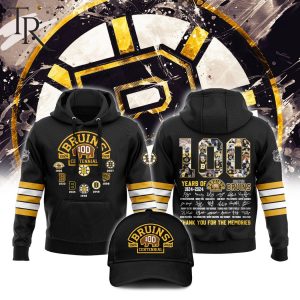 Boston Bruins 100 Centennial 1924 – 2024 Thank You For The Memories Hoodie, Cap