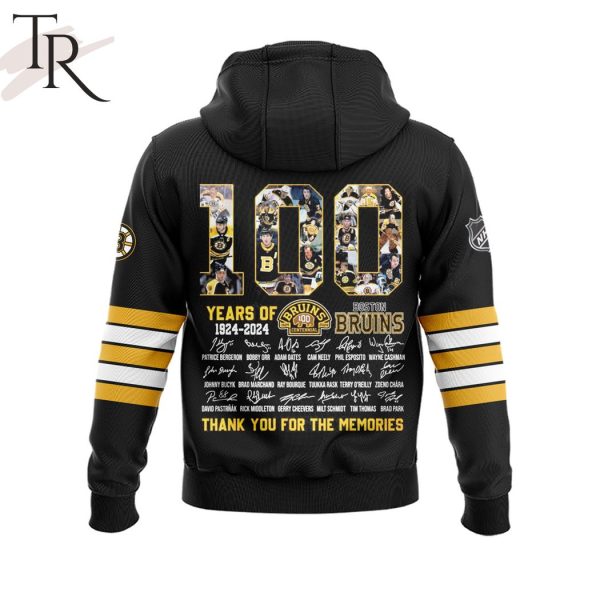 Boston Bruins 100 Centennial 1924 – 2024 Thank You For The Memories Hoodie, Cap