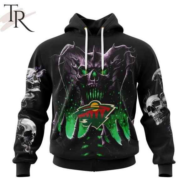 NHL Minnesota Wild Special Skull Art Design Hoodie