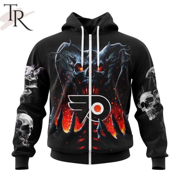 NHL Philadelphia Flyers Special Skull Art Design Hoodie