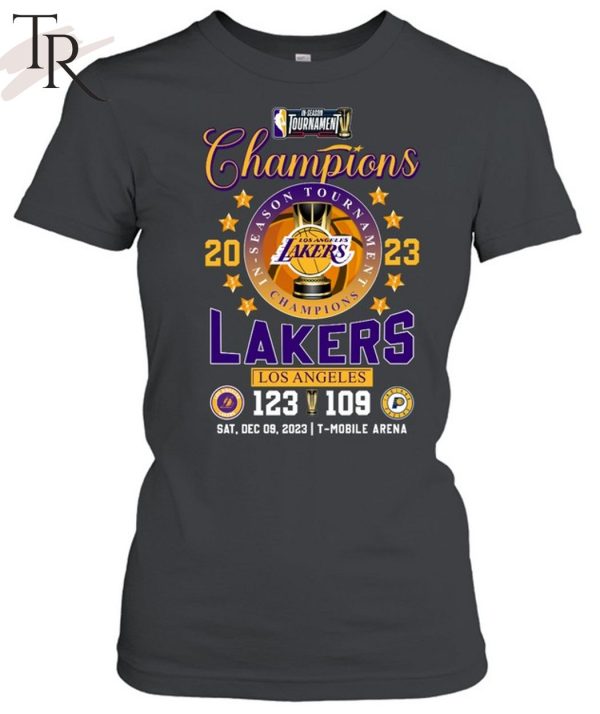 In-Season Tournament Champions 2023 Los Angeles Lakers 123 – 109 Indiana Pacers Sat, Dec 09, 2023 T-Mobile Arena T-Shirt