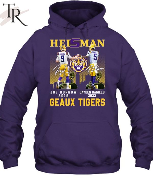 LSU Tigers Heisman Joe Burrow 2019 – Jayden Daniels 2023 Geaux Tigers T-Shirt