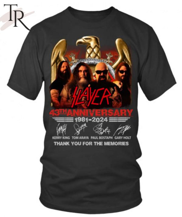 Slayer 43th Anniverasry 1981 – 2024 Thank You For The Memories T-Shirt