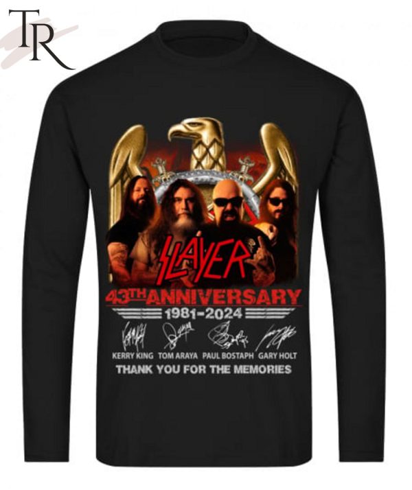 Slayer 43th Anniverasry 1981 – 2024 Thank You For The Memories T-Shirt