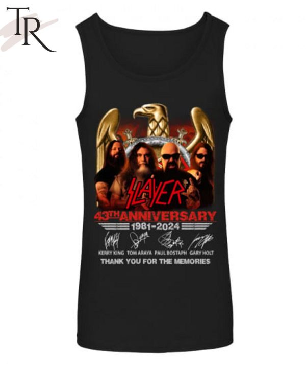 Slayer 43th Anniverasry 1981 – 2024 Thank You For The Memories T-Shirt