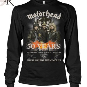 Motorhead 50 Years 1975 – 2025 Thank You For The Memories T-Shirt