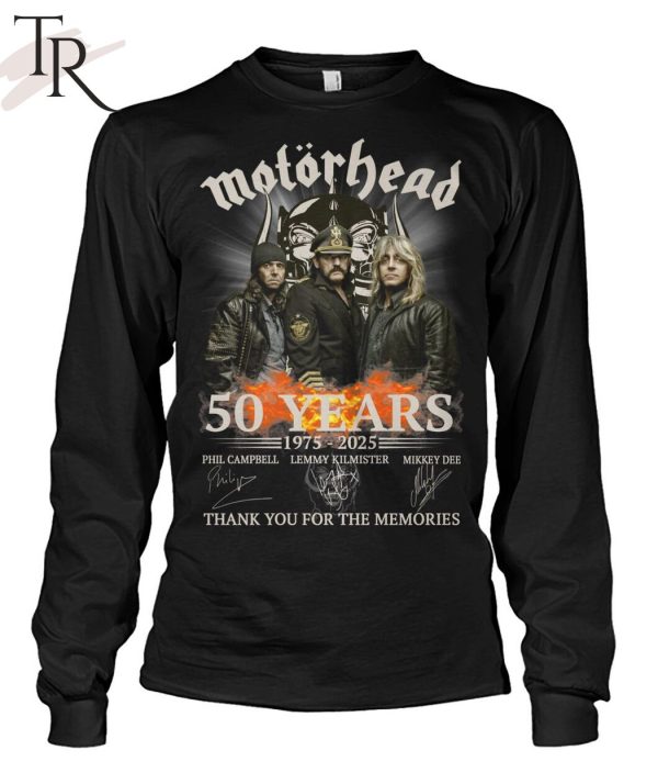 Motorhead 50 Years 1975 – 2025 Thank You For The Memories T-Shirt