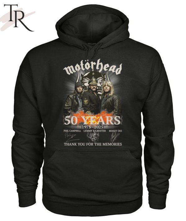 Motorhead 50 Years 1975 – 2025 Thank You For The Memories T-Shirt