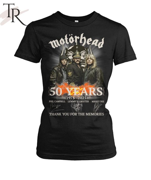 Motorhead 50 Years 1975 – 2025 Thank You For The Memories T-Shirt