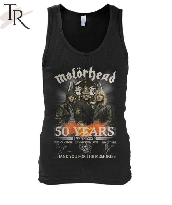 Motorhead 50 Years 1975 – 2025 Thank You For The Memories T-Shirt