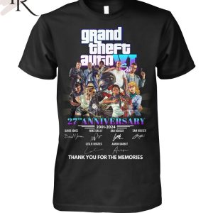 Grand Theft Auto VI 27th Anniversary 2001 – 2024 Thank You For The Memories T-Shirt