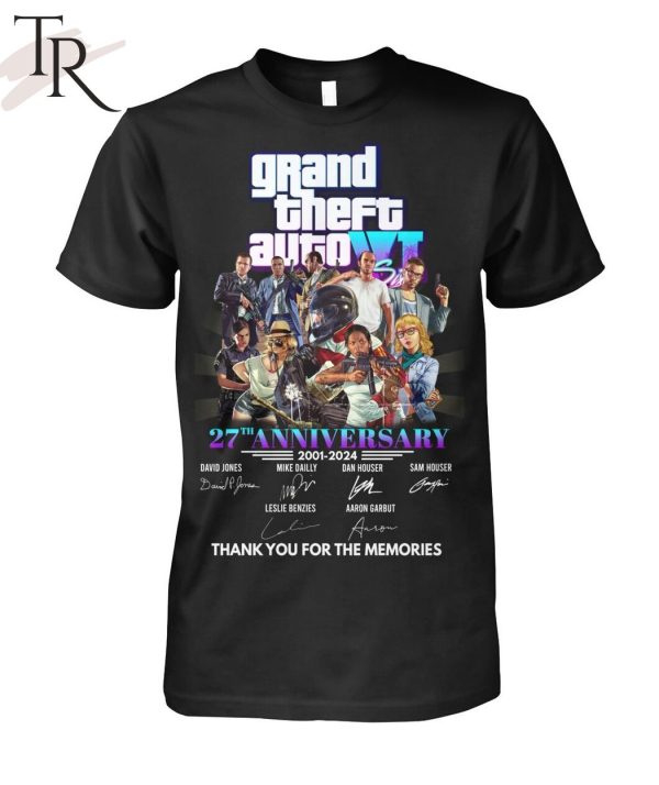 Grand Theft Auto VI 27th Anniversary 2001 – 2024 Thank You For The Memories T-Shirt