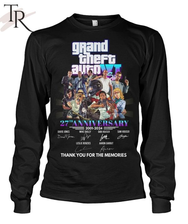 Grand Theft Auto VI 27th Anniversary 2001 – 2024 Thank You For The Memories T-Shirt