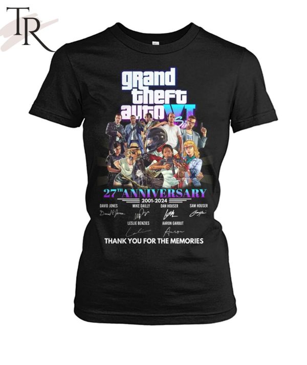 Grand Theft Auto VI 27th Anniversary 2001 – 2024 Thank You For The Memories T-Shirt