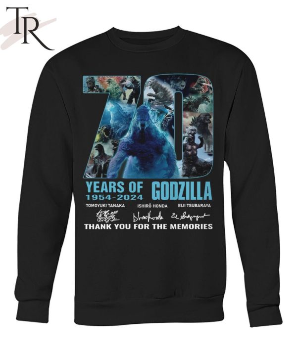 70 Years Of 1954 – 2024 Godzilla Thank You For The Memories T-Shirt