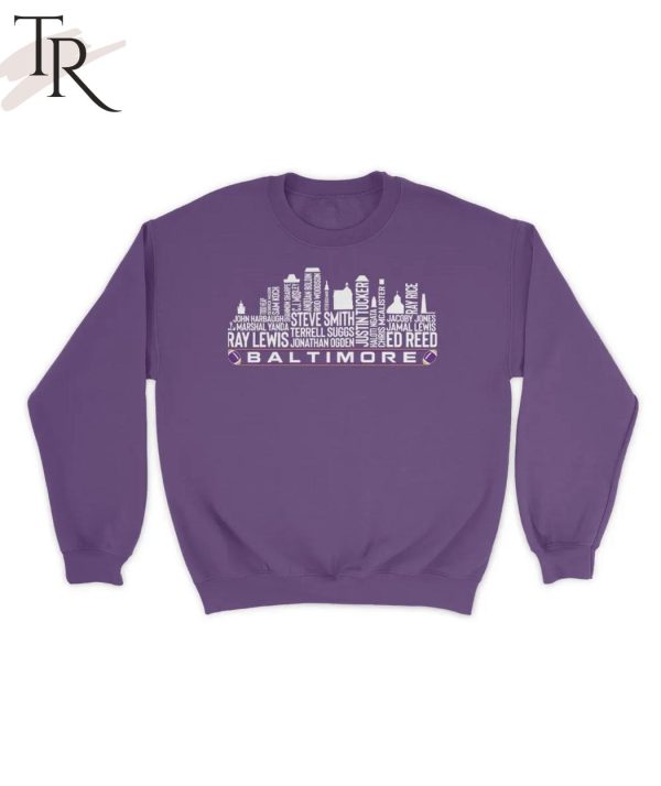 Baltimore Ravens Football Legend Baltimore City Skyline T-Shirt