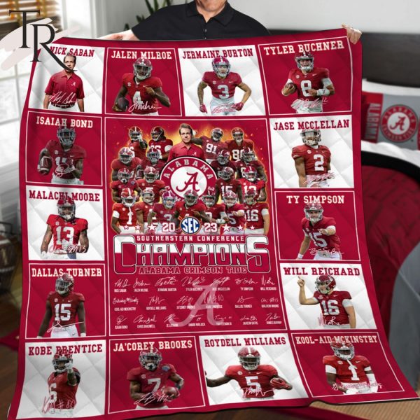 2023 Southeastern Conference Champions Alabama Crimson Tide Fleece Blanket