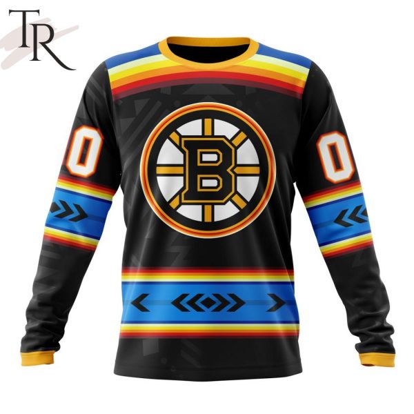 NHL Boston Bruins Special Native Heritage Design Hoodie